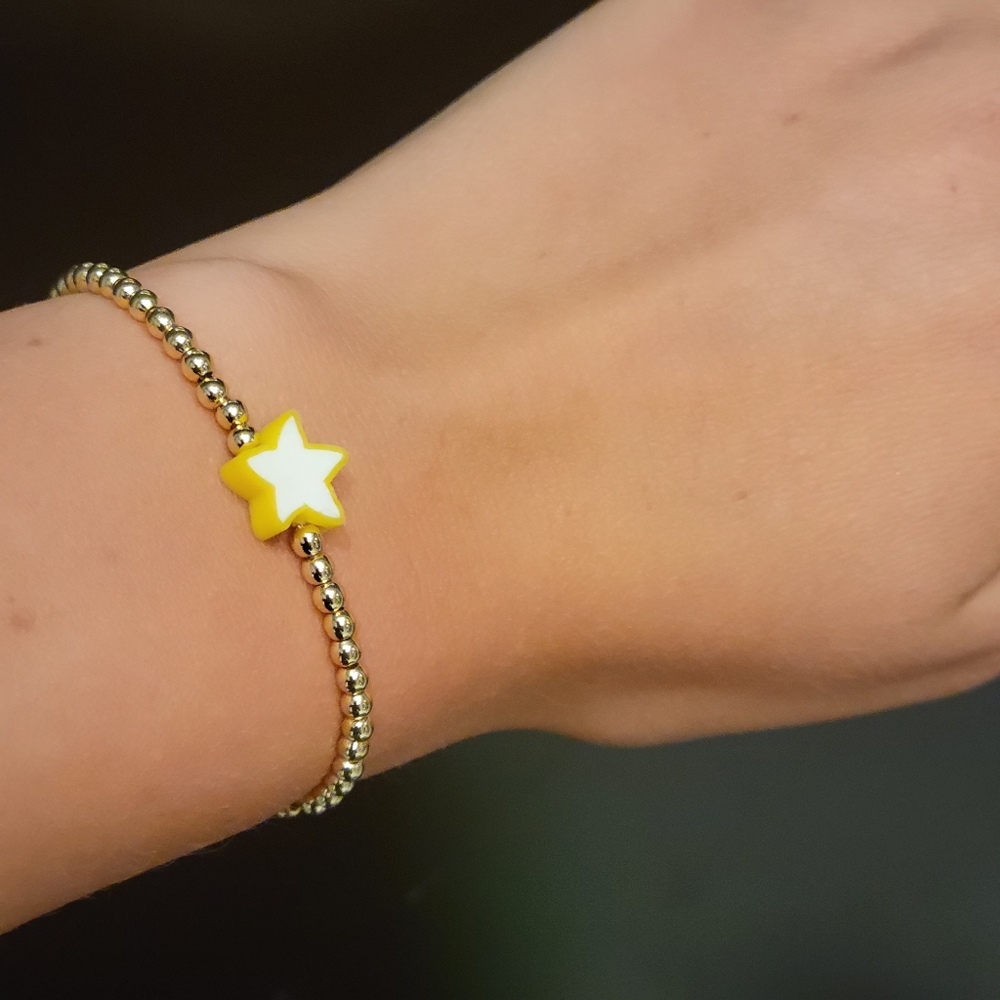 Gold Star Beaded Bracelet For Kids
